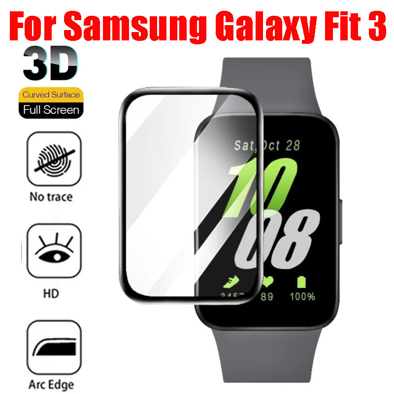 สําหรับ Samsung Galaxy Fit 3 3D ฟิล์มโค้ง ป้องกันรอยขีดข่วน HD ใส สมาร์ทวอทช์ ฟิล์มป้องกัน สําหรับ Samsung Galaxy Fit 3 3D ฟิล์มกันรอยหน้าจอโค้ง