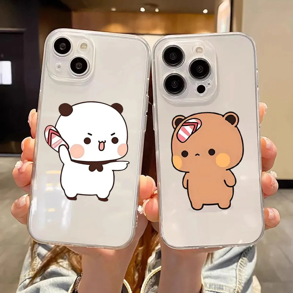 เคสโทรศัพท์มือถือ แบบใส ลายการ์ตูนแพนด้า Bubududu น่ารัก สําหรับ Iphone 15 14 11 13 12 Mini Pro Max Xr X Xs 8 7 Plus Se Fundas 6s 6