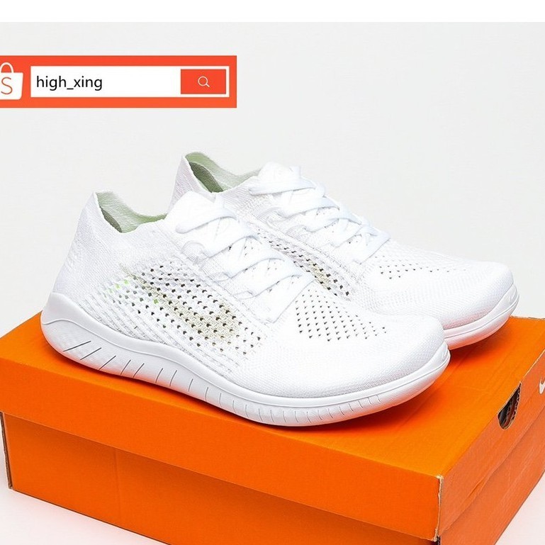 Original Nike Free RN Flyknit 2018 White Casual Sport Shoes For Women and Men