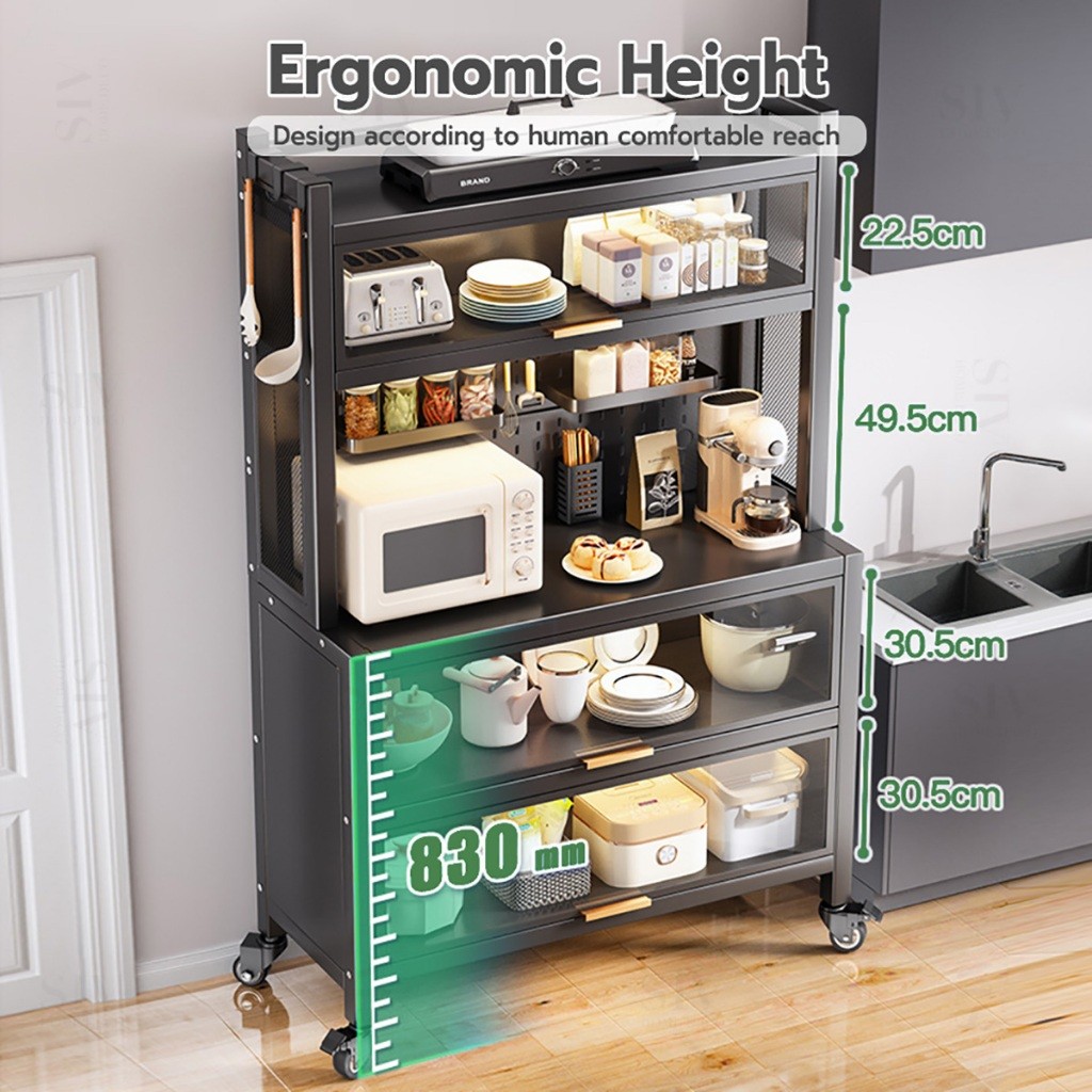 hot🔥การประกันคุณภาพ🔥 import SIV(Sarawak) Rak Kabinet Dapur Kitchen Cabinet Rack Microwave Oven Ca