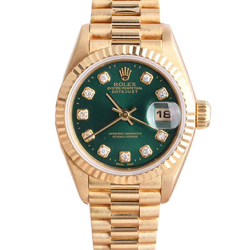 Rolex [ใหม่] Rolex นาฬิกาผู้หญิง Rolex Diary Type 18K Gold Diamond นาฬิกากลไกอัตโนมัติผู้หญิง 69178
