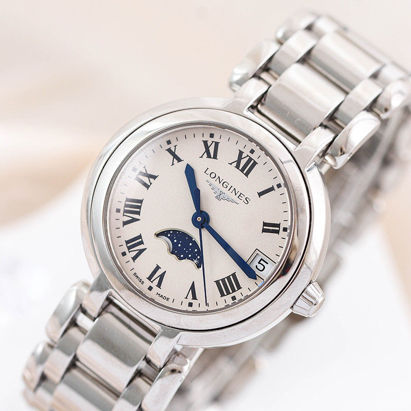 Longiness Heart Moon Series นาฬิกาควอทซ์ 30.5 มม. นาฬิกาสุภาพสตรี L8.115.4.71.6