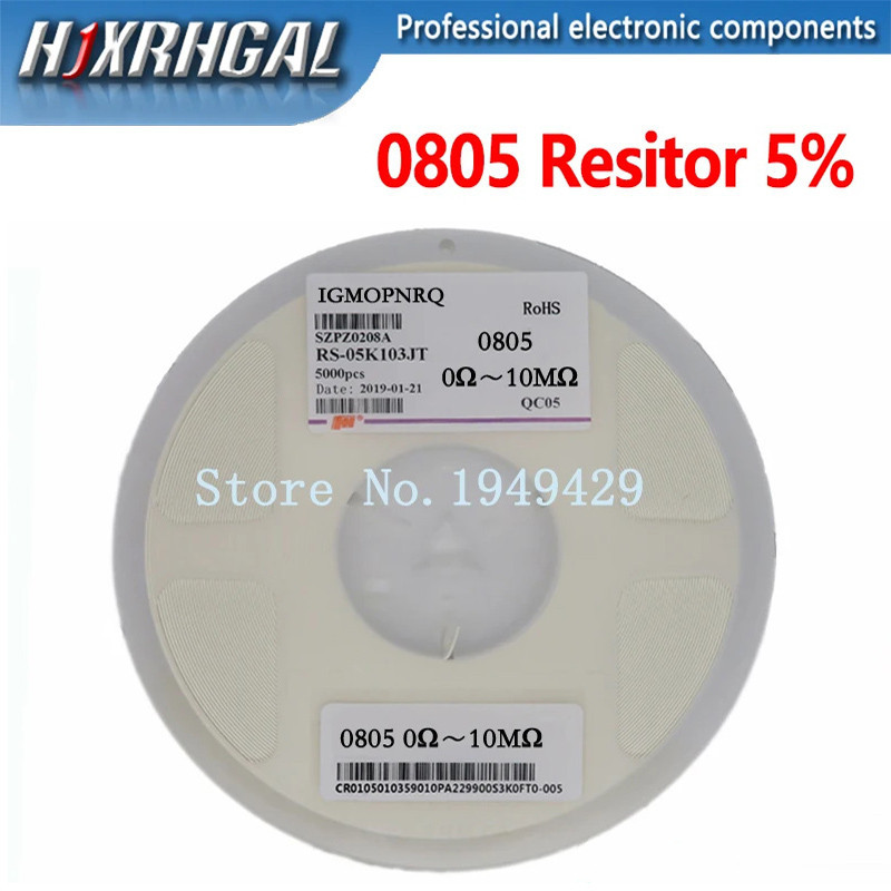5000PCS 08805 5% SMT Resistor 0R-8.2R 0R 0.33R 0.68R 1R 2.7R 3.9R 4.7R 6.2R 7.5R 8.2R ความต้านทานโอห