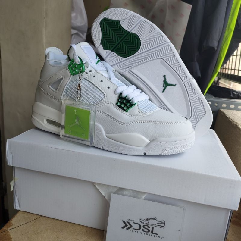Air Jordan 4' White/Green' for Men &amp; Women
