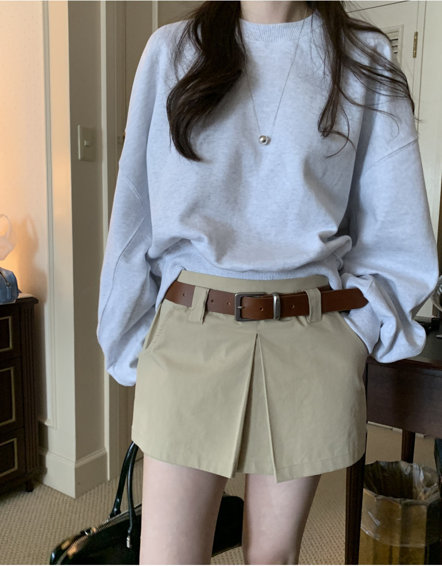 70761 เสื้อกันหนาว คอกลม แขนยาว สีพื้น แบบสวมหัว