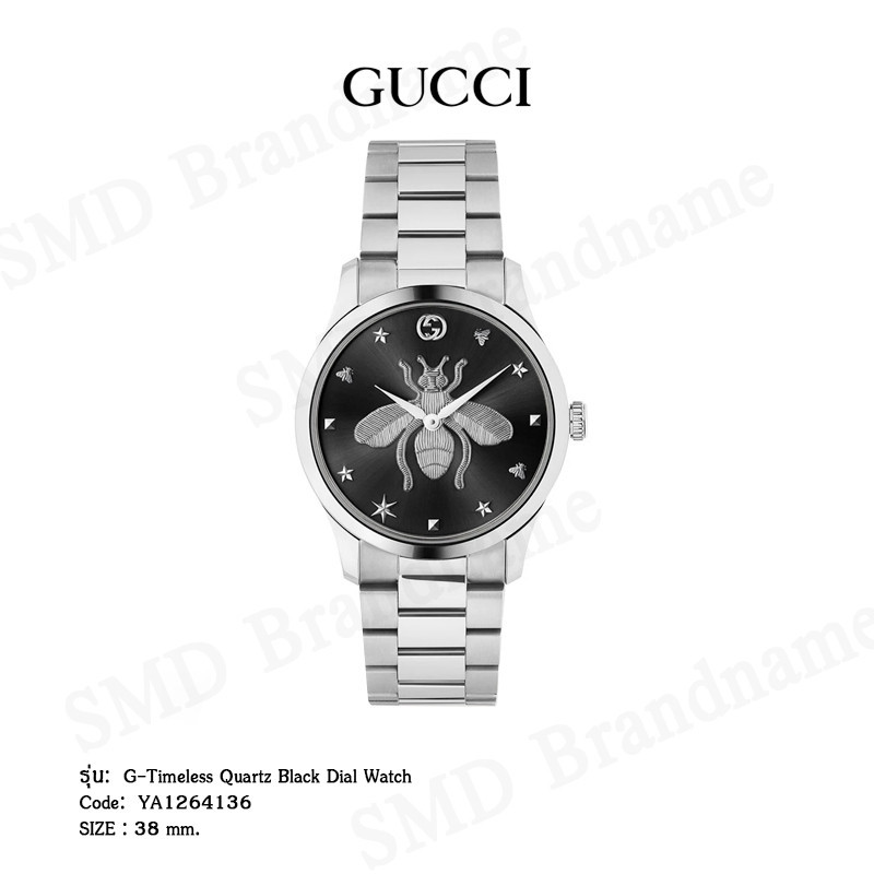 ♞,♘,♙GUCCI นาฬิกาข้อมือ รุ่น G-Timeless Quartz Black Dial Watch Code: YA1264136