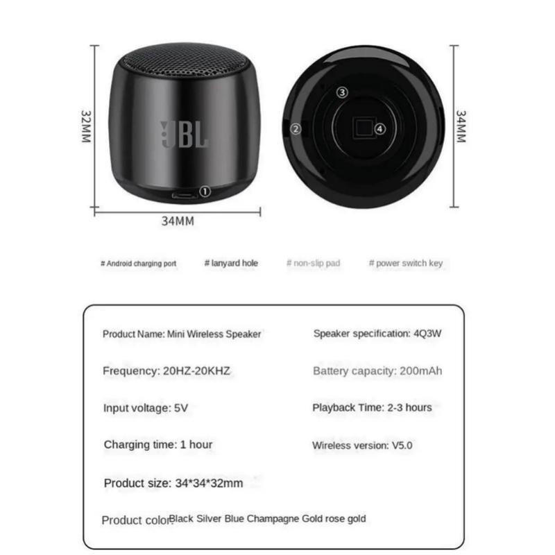 Jbl ลําโพงซับวูฟเฟอร์สเตอริโอบลูทูธ HIFI ขนาดเล็ก แบบพกพา สําหรับโทรศัพท์มือถือ คอมพิวเตอร์ เครื่องเล่นเพลง