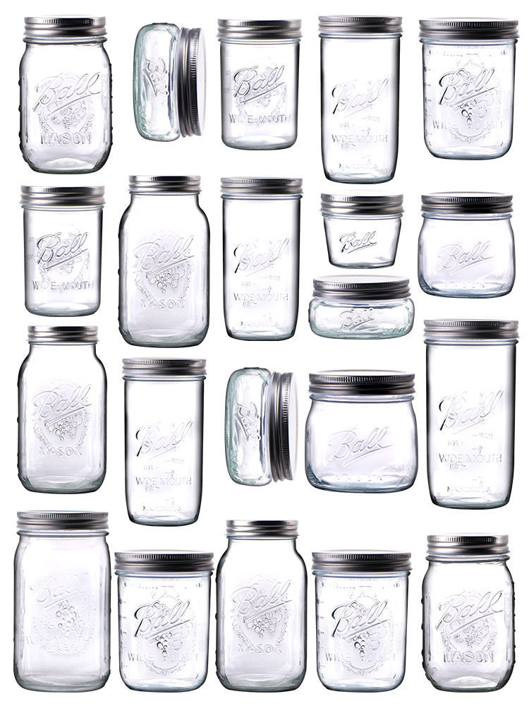 ♞,♘Ball Mason Jar อเมริกัน Mason Jar แก้วโปร่งใสข้ามคืนข้าวโอ๊ตถ้วยปากกว้าง Milkshake Cereal ขวดปิด