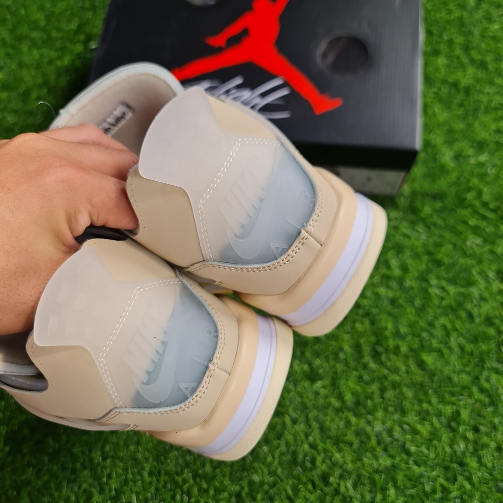 ♞,♘,♙Jordan 4 Off White Khaki กีฬาบาสเก็ตบอลผ้าใบสำหรับบุรุษและสตรี Unisex คุณภาพสูง OEM รองเท้า tr