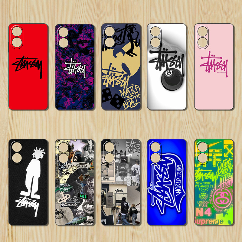 เคสTPUสีดําแบบนุ่มสําหรับOPPO A76 A78 A83 A91 A92 A93 HT37 stussy 8 Ballการออกแบบของฝาครอบป้องกันป้อ