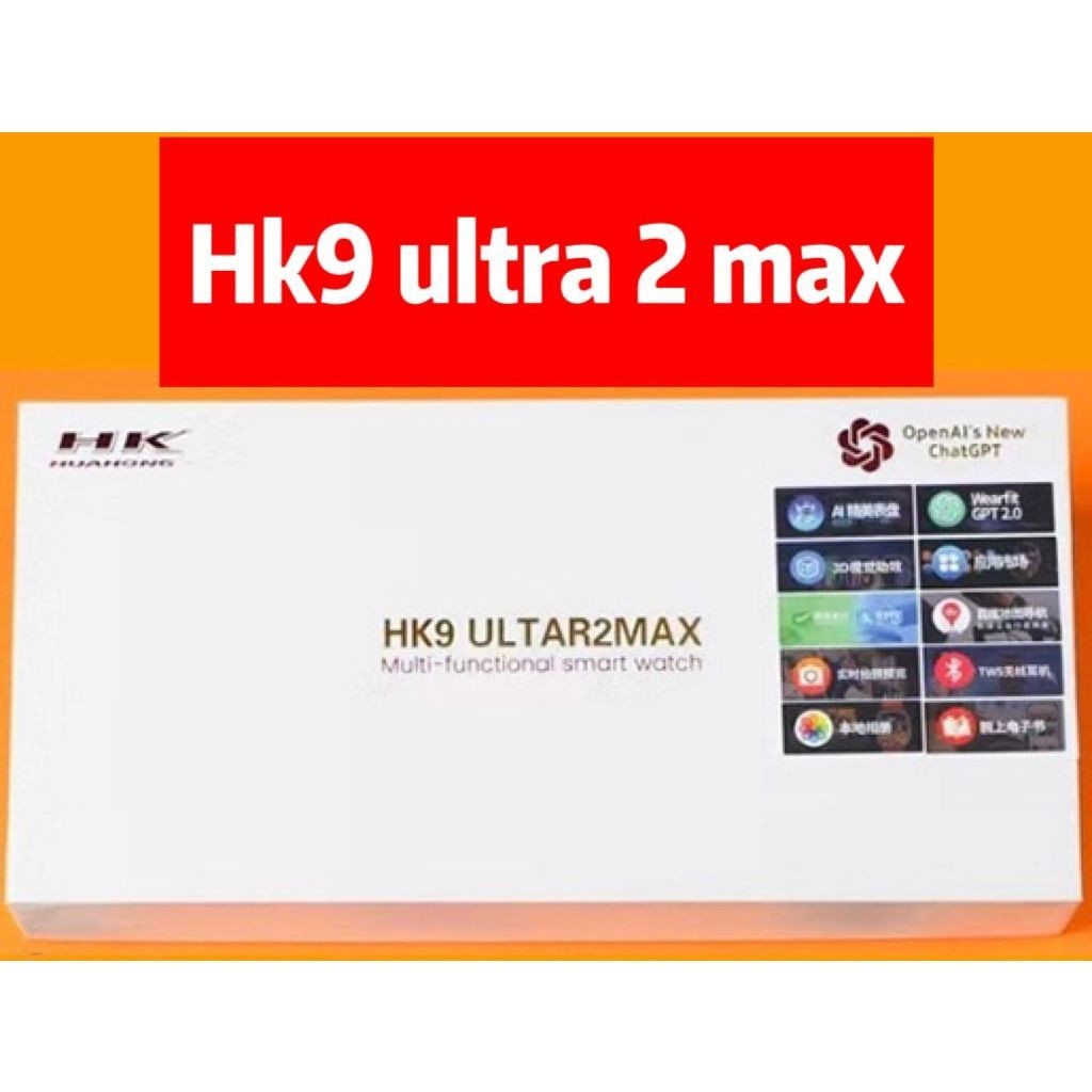 Hk9 Ultra 2 MAX 2.02 AMOLED สมาร์ทวอทช์ผู้ชาย HK9 Ultra 2 อัพเกรด ChatGPT NFC Smartwatch Dynamic Is