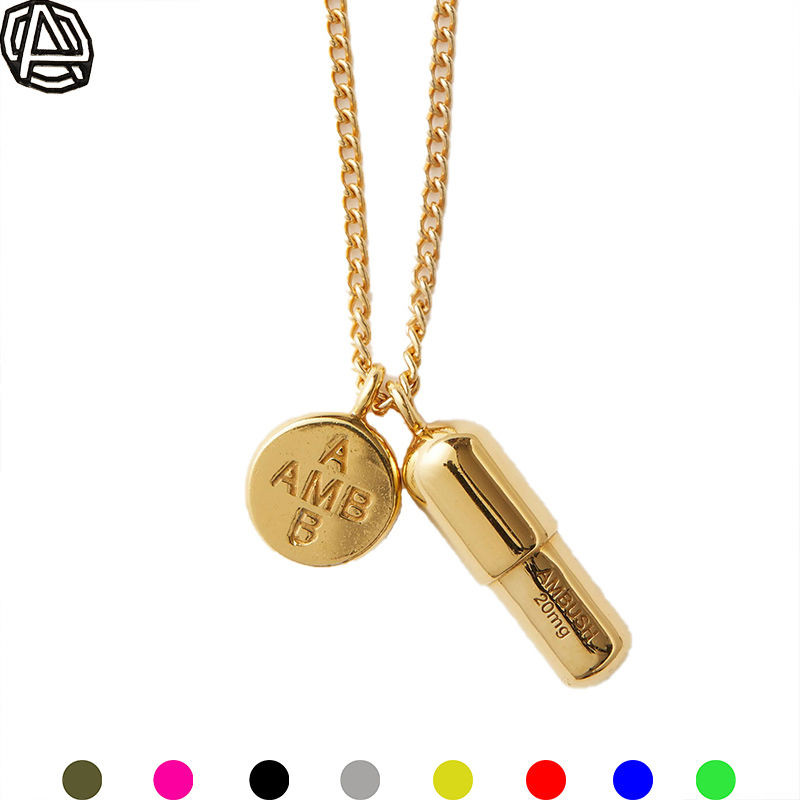 Ambush แคปซูล Pill สร้อยคอจี้เสื้อกันหนาวผู้ชายและผู้หญิง Clavicles วันแฟชั่นแบรนด์ Niche Design โลห