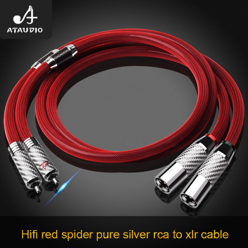 Ataudio Hi-end Pure Silver RCA ถึง XLR Audio Cable 2RCA ถึง 2XLR Premium Hi-Fi Audio Cable พร ้ อม 3Pin XLR สําหรับระบบเสียง DVD