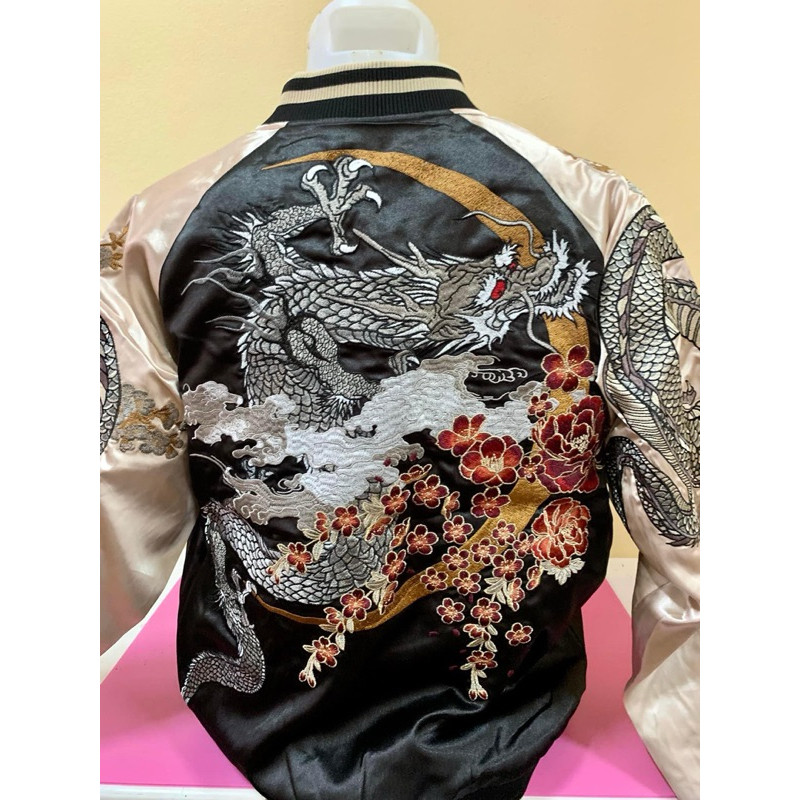 ♞sukajan jacket เสื้อปักลายมังกร เสื้อแจ็คเก็ต ซูกะจัน gf