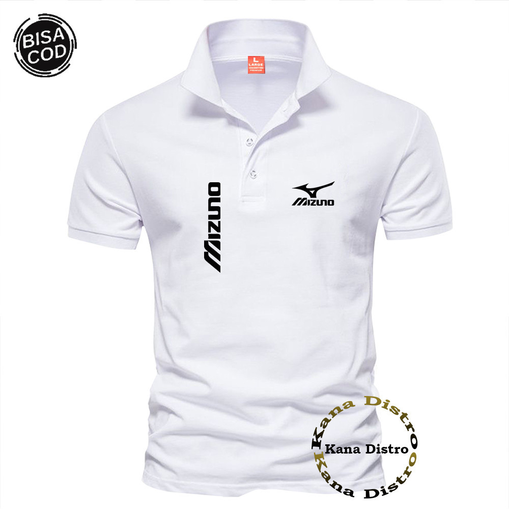Hitam Mizuno Kirka Text เสื้อโปโลแขนสั้น หลากสี พรีเมี่ยม คุณภาพสูง สําหรับผู้ชาย 02