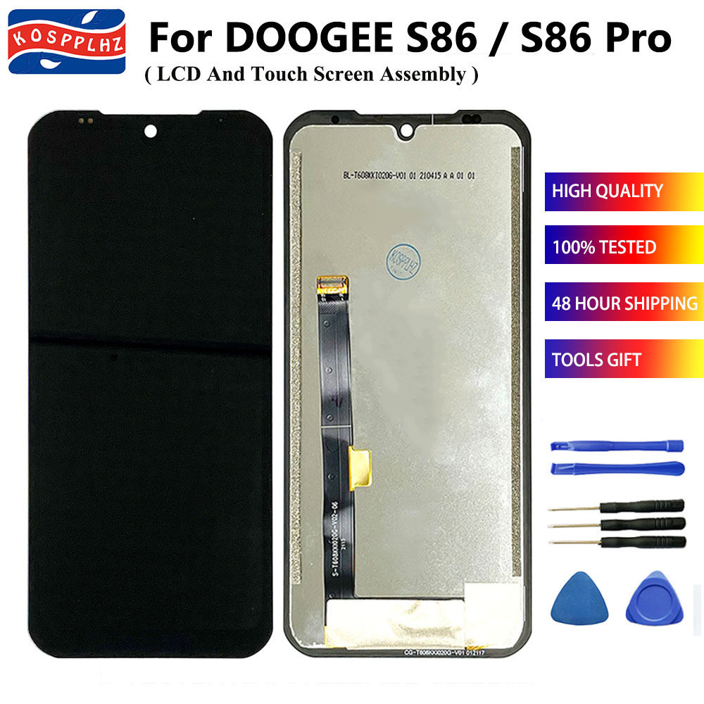 100% ผ่านการทดสอบสำหรับ Doogee/จอแสดงผล S86 อะไหล่ดิจิไทเซอร์หน้าจอสัมผัสสำหรับ Doogee S 86 Pro หน้าจอ LCD + กาว