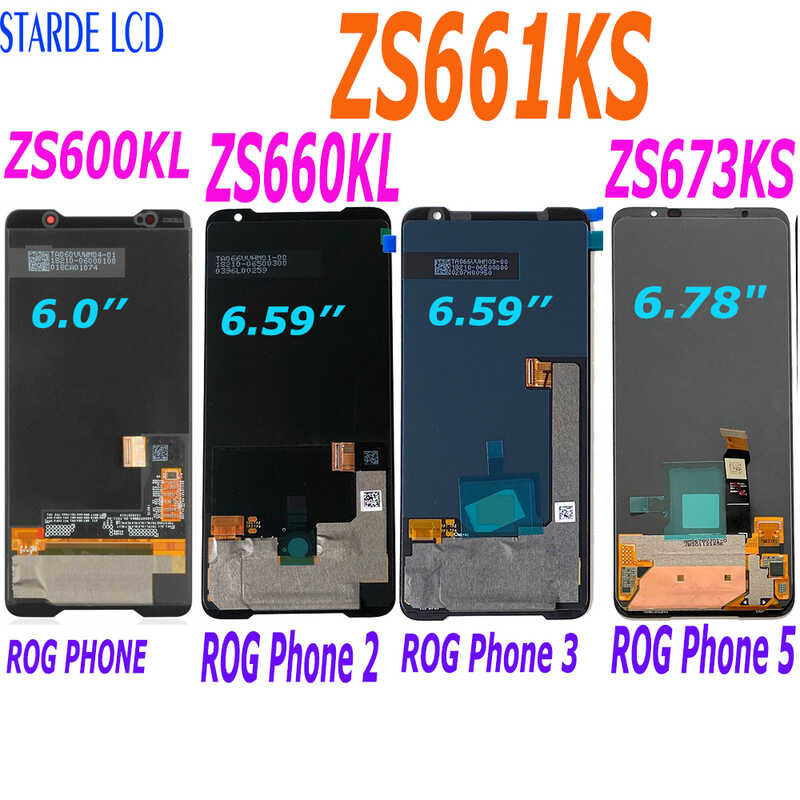 Original 6.59สำหรับ ASUS ROG โทรศัพท์2 Phone2 Phoneⅱ Zs660kl Zs600kl จอแสดงผล หน้าจอสัมผัส Igitizer Assembly Zs661ks