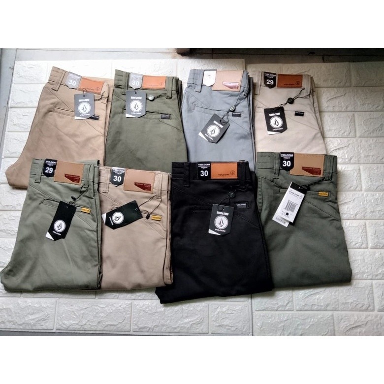 Volcom Chinos กางเกงขายาวลําลอง สําหรับผู้ชาย นําเข้า ของแท้ รุ่นล่าสุด