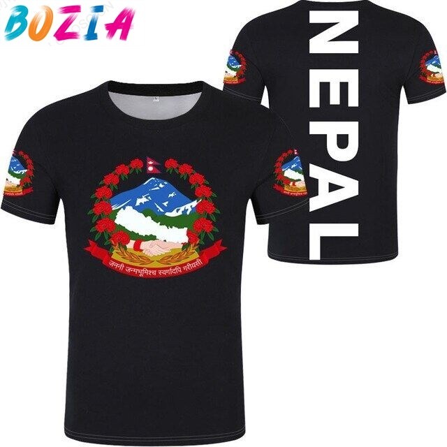 (bozia) NEPAL เสื้อยืดที่กําหนดเองชื่อหมายเลข npl เสื้อยืด nation ธง np republic nepale nepali วิทยา