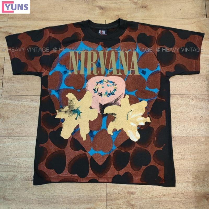 Yuns NIRVANA HEART SHAPED BOX ©1993 OVP OVERPRINT เนอวาน่ากล่องหัวใจ เสื้อวง เสื้อทัวร์ เสื้อโอเว่อร์ปริ้น