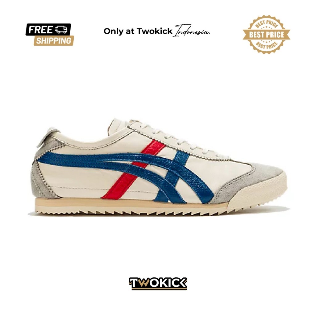 Onitsuka Tiger MEXICO 66 DELUXE รองเท้าผ้าใบ สีฟ้า 100%