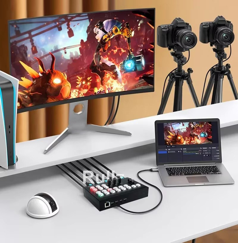 4k 4 Channel HDMI Video Switcher Multi Camera Live Streaming Broadcast Production Video Mixer Switch