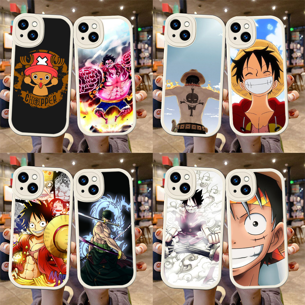 เคสโทรศัพท์มือถือนิ่ม กันเลนส์ ลาย One Piece D Luffy สําหรับ iPhone 12 13 14 Pro Max L144