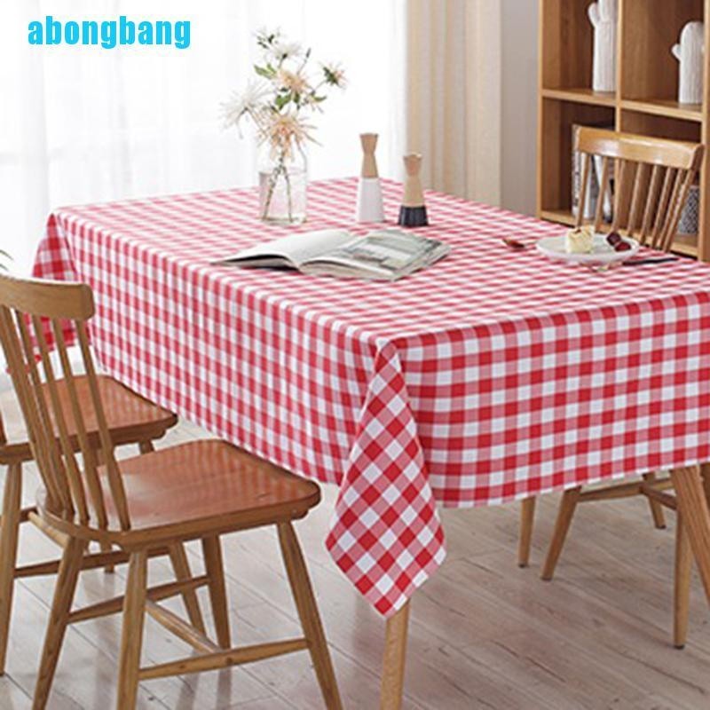 Abongbang ผ้าปูโต๊ะ แบบหนา ลายหมากรุกสีแดง สําหรับบ้าน