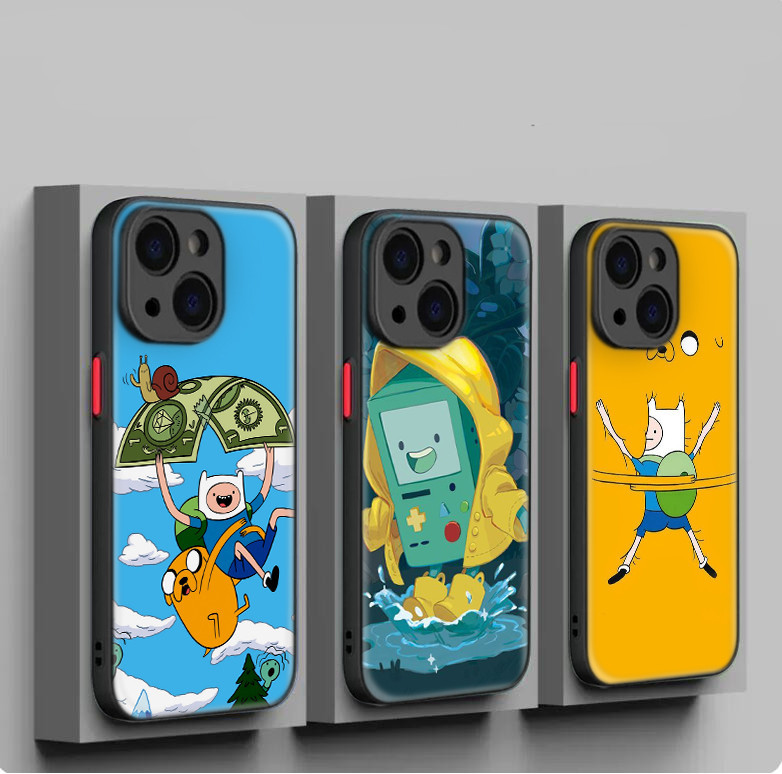 สําหรับ iPhone 12 13 Plus 14 15 Pro Max หมองคล ้ ําเลนส ์ ป ้ องกัน soft Case K128 Adventure Time น ่ ารัก