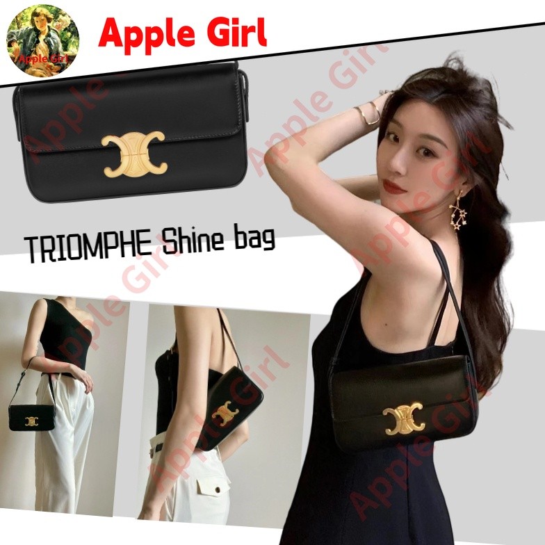Celine/TRIOMPHE Shine/กระเป๋าสะพายหนังวัว/กระเป๋าสะพายผู้หญิง