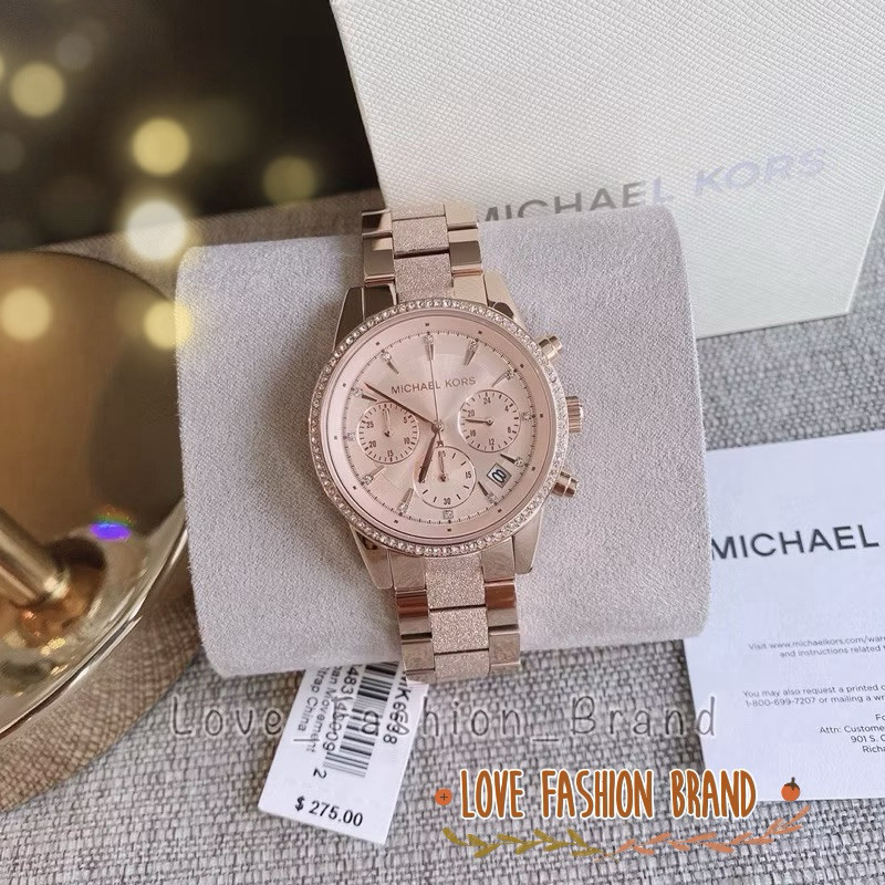 ผ่อน0% MK6598 ROSE GOLD Ritz นาฬิกาข้อมือ mk6307