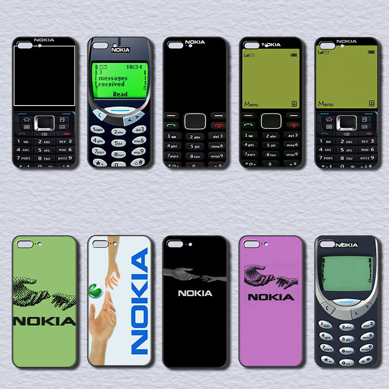 เคสโทรศัพท ์ สีดําอ ่ อนสําหรับ Samsung S6 S7 Edge S8 S9 S10 Plus เคส Nokia Retro