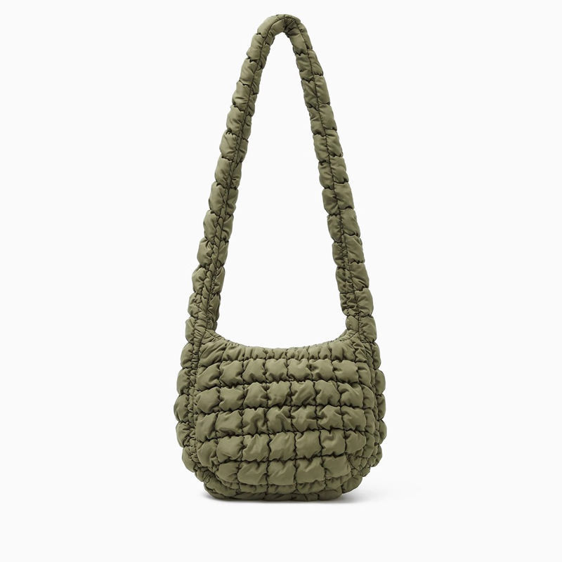 COS Crossbody Womens Bag Quilted Texture Crossbody Messenger Cloud Bag 2024 ฤดูใบไม้ผลิใหม่จีบCommuter Dumpling Bag