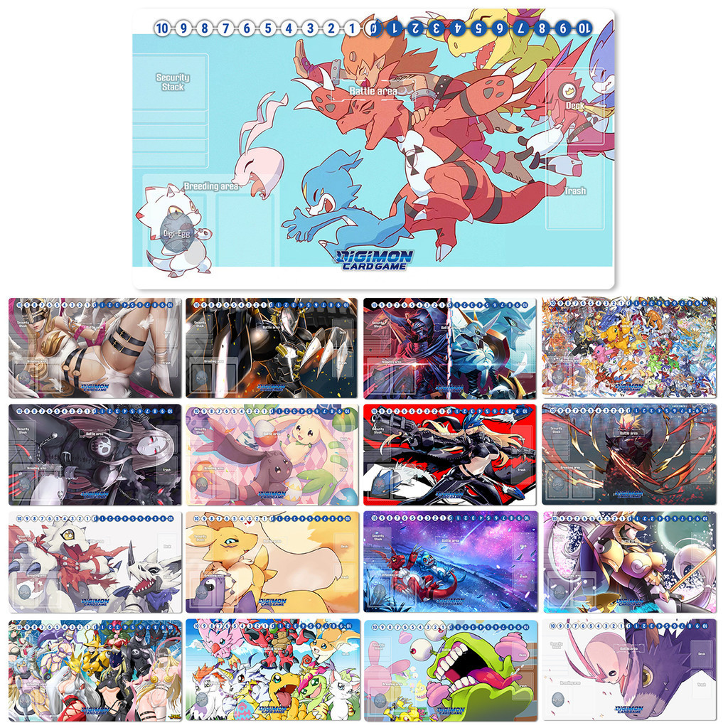 Digimon Playmat War Greymon Renamon Lady Devicmon Omnimon DTCG TCG CCG Trading Card Game Mat Anime Mouse Pad Rubber &