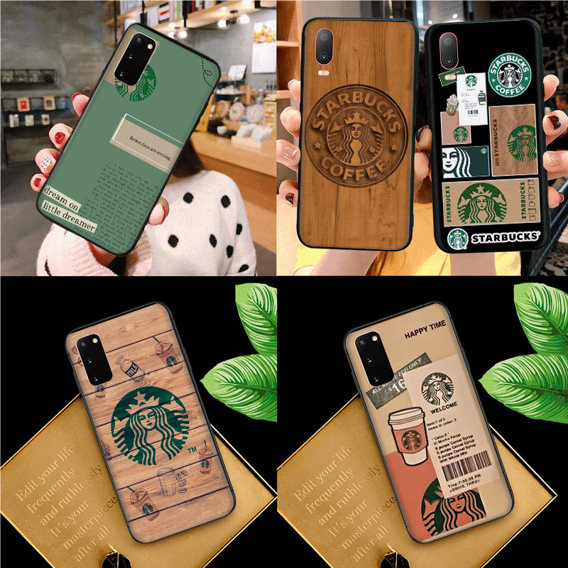 Samsung M23 5G A60 M40 M62 F62 A13 5G A04S J4 J6 J8 2018 สีดํา Soft Case TPU G16 Starbucks Case