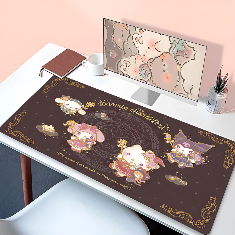 น่ารัก Sanrio แผ่นรองเมาส์แล็ปท็อป Hello Kitty Cinnamoroll คีย์บอร์ดพรมพรม PC อุปกรณ์เสริมสําหรับเล่นเกม Mousepad Kawaii การ์ตูนโต๊ะ Mat