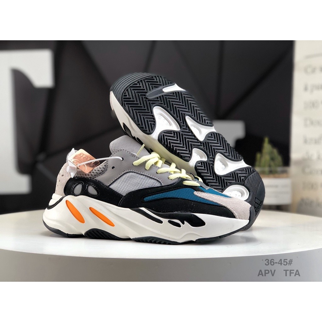 Adidas Yeezy Boost 700 V2 "Sun" Kanye Coconut 700 running shoes are made of multiple materials, inc