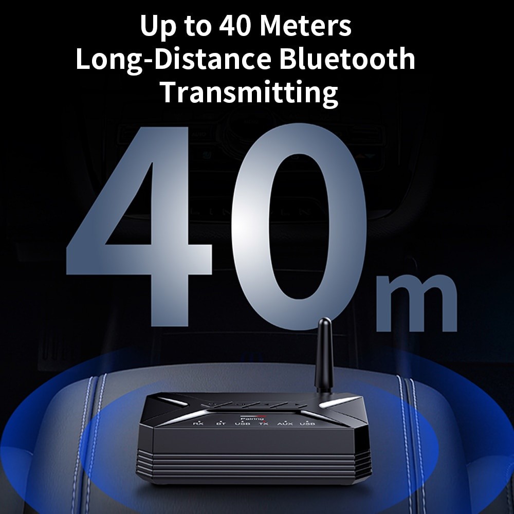 (จัดส่งในท้องถิ่น) 2 In 1 Bluetooth Audio Converter Bluetooth 5.0 รับอุปกรณ์เครื่องส่งสัญญาณ Tx/Rx Dual Mode สําหรับทีวี/พีซี