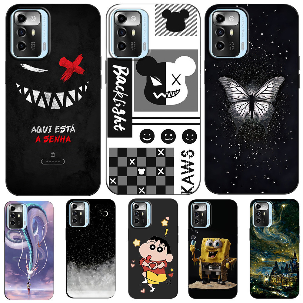 เคสสําหรับ ZTE Blade A72 5G ฝาหลังโทรศัพท์ป้องกันซิลิโคนอ่อนนุ่มสีดํา Tpu Dark พื้นหลัง