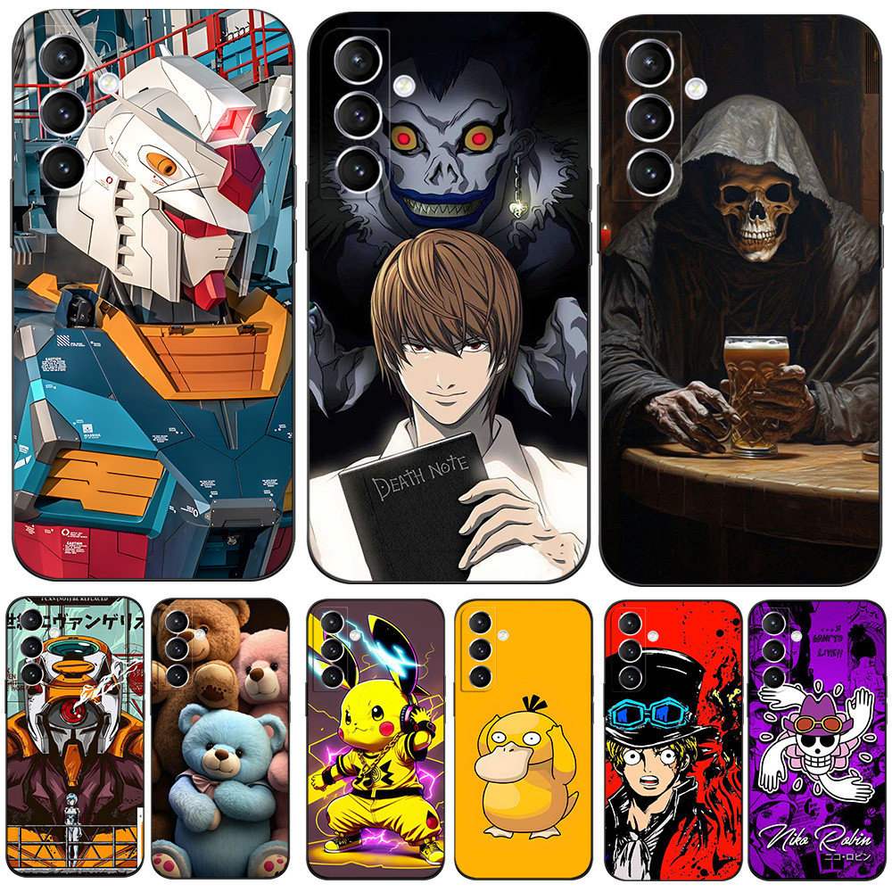 สําหรับ Samsung Galaxy A05S กรณีโทรศัพท์ปกหลังซิลิโคนอ่อนนุ่มป้องกันสีดํา Tpu กรณี luffy น่ารักอะนิเมะการ์ตูน