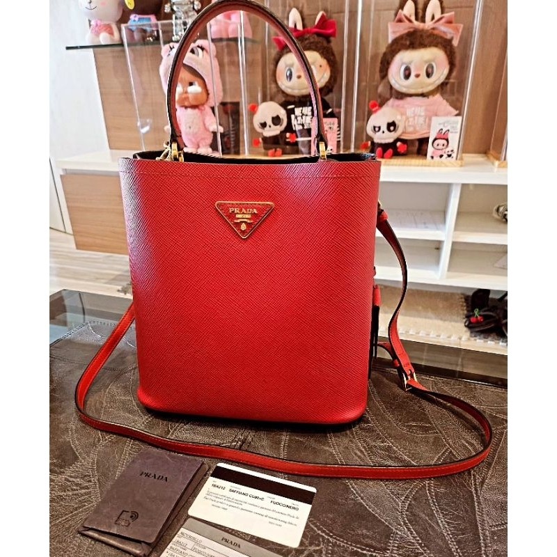 Prada Saffiano Fuoco ปี2019 (Used)สภาพ98%