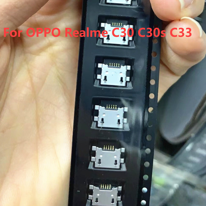 อะไหล่ปลั๊กเชื่อมต่อที่ชาร์จ Micro USB 5pin สําหรับ OPPO Realme C30 C30s C33 10-100 ชิ้น