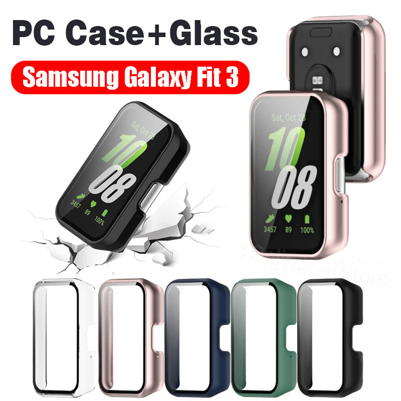 Samsung Galaxy Fit 3 เคส PC แบบแข็ง + กระจกนิรภัยกันรอยหน้าจอ สําหรับ Samsung Galaxy Fit 3 เคสป้องกัน