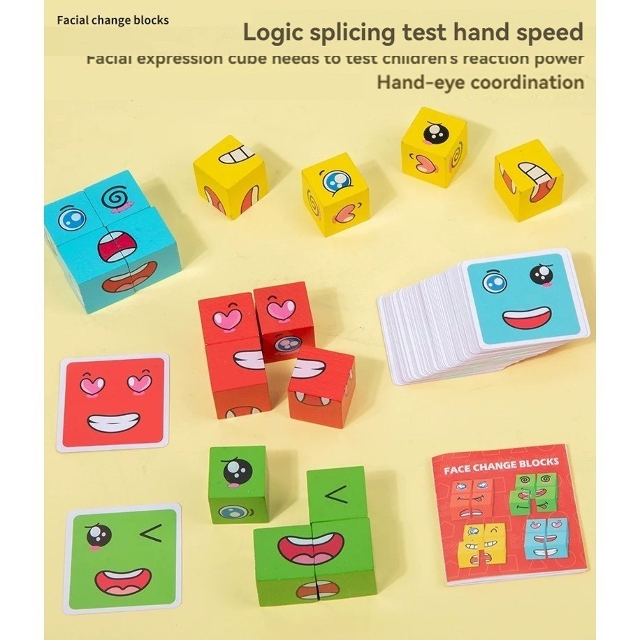 hot🔥การประกันคุณภาพ🔥 import 2025 NEW Versatile Smiley Face Cube Face Changing Cube Building Block