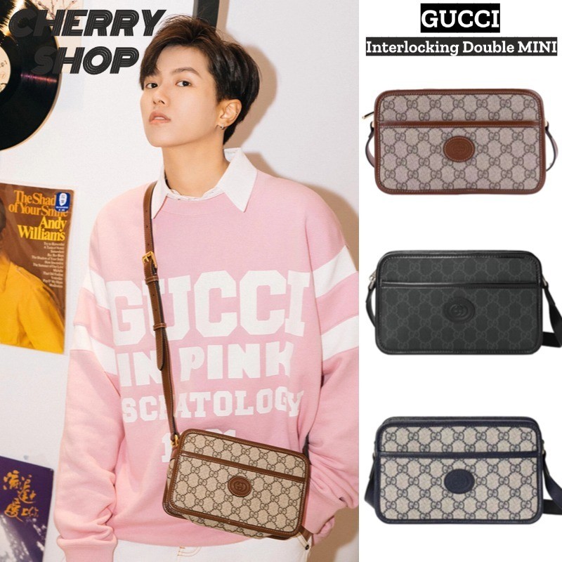 กุชชี่ Gucci Interlocking Double G Mini Bag/ผู้หญิง/กระเป๋าสะพายไหล่/กระเป๋าสะพายข้าง