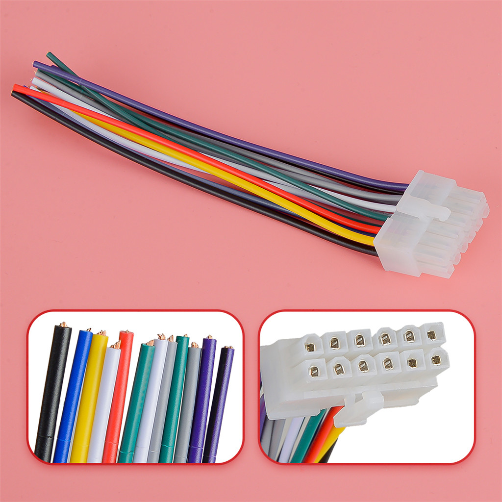 12-pin สายไฟปลั๊กสาย Fit สําหรับรถยนต์ CD Audio วิทยุสเตอริโอ