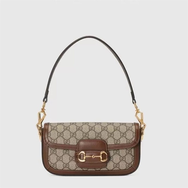 Gucci Horsebit1955รูปแบบกระเป๋าสะพายข้างผู้หญิง/แบรนด์เนม/ผู้หญิง/กระเป๋า gucci/bag/ยเลข ที่：735178