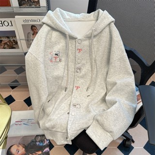 Solovely M-2XL โอเวอร์ไซส์ เสื้อฮู้ด ผู้หญิง สไตล์เกาหลี งาน…