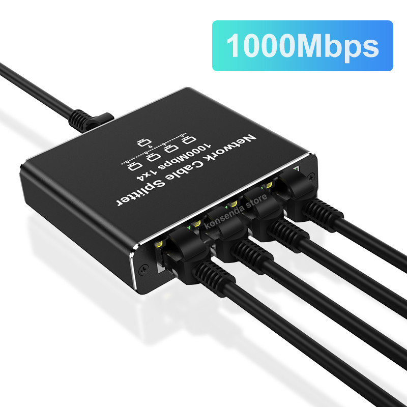 Gigabit Ethernet Splitter 1 ใน 2/3/4 ออก 1000Mbps RJ45 LAN Internet Splitter 100M สําหรับคอมพิวเตอร์