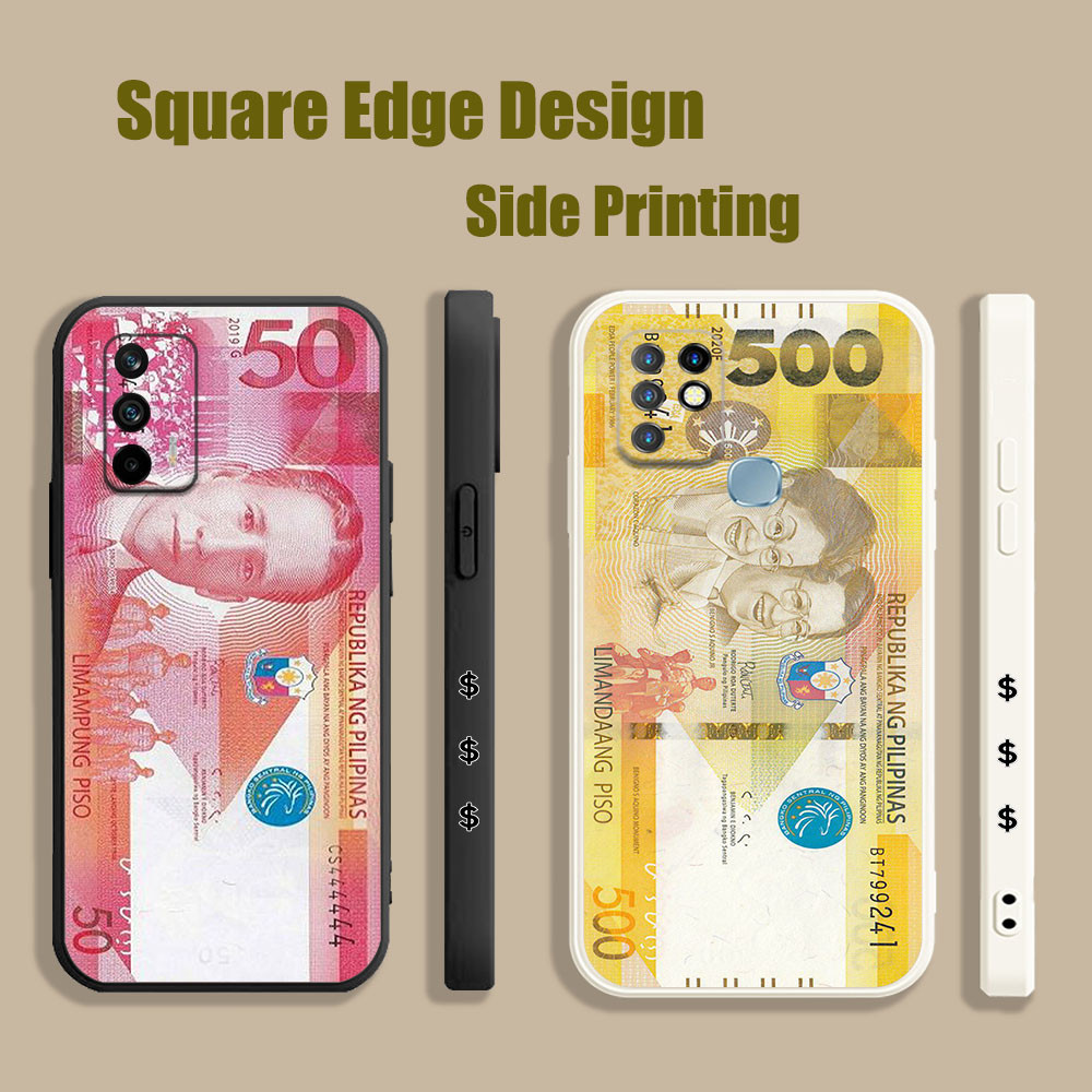 เคสสําหรับ Vivo S1 V21e Y76 Y73 V25e เงิน peso 500 Piso IAS09 เคสโทรศัพท์ขอบสี่เหลี่ยม